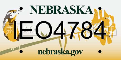 IEO4784 Nebraska License Plate