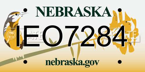 IEO7284 Nebraska License Plate