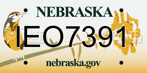 IEO7391 Nebraska License Plate