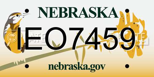 IEO7459 Nebraska License Plate