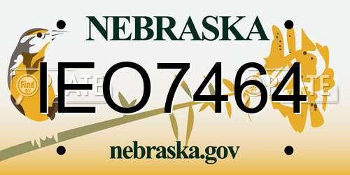 IEO7464 Nebraska License Plate