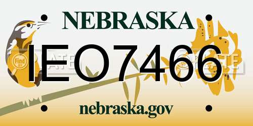 IEO7466 Nebraska License Plate