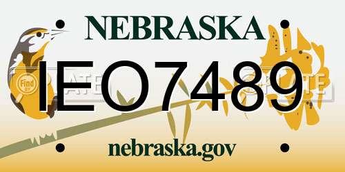 IEO7489 Nebraska License Plate