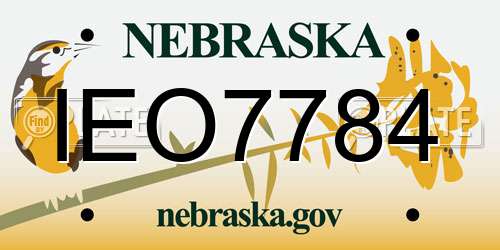 IEO7784 Nebraska License Plate
