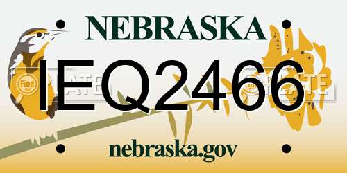 IEQ2466 Nebraska License Plate