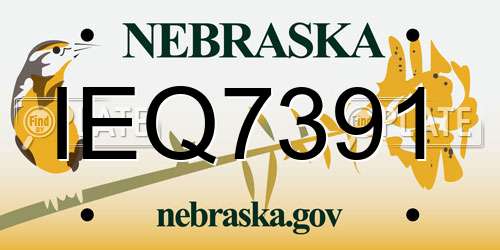 IEQ7391 Nebraska License Plate