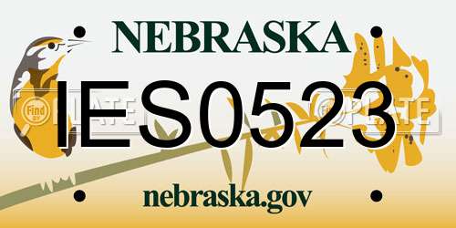 IES0523 Nebraska License Plate