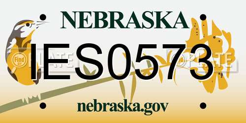 IES0573 Nebraska License Plate
