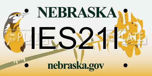 IES21I Nebraska License Plate