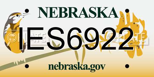 IES6922 Nebraska License Plate