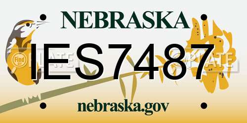 IES7487 Nebraska License Plate