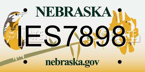 IES7898 Nebraska License Plate