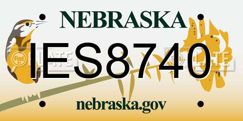 IES8740 Nebraska License Plate