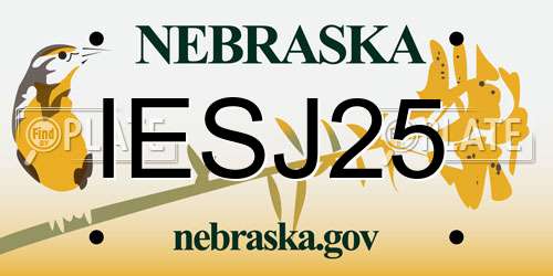 IESJ25 Nebraska License Plate