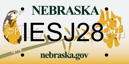 IESJ28 Nebraska License Plate