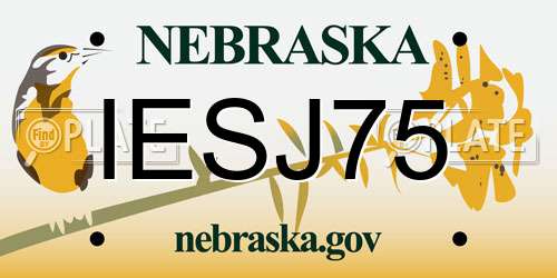 IESJ75 Nebraska License Plate