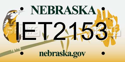 IET2153 Nebraska License Plate