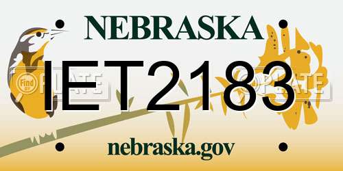 IET2183 Nebraska License Plate