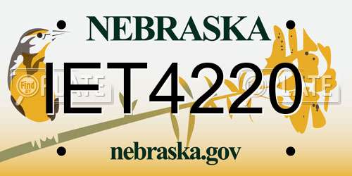 IET4220 Nebraska License Plate