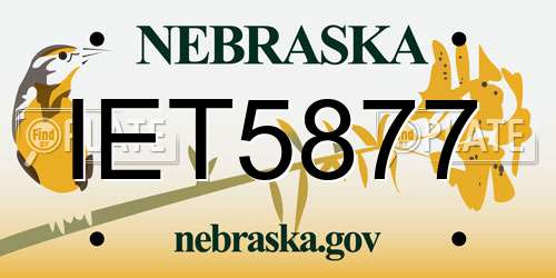 IET5877 Nebraska License Plate