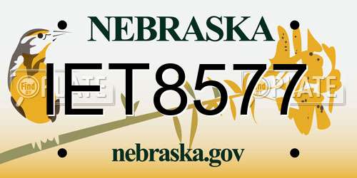 IET8577 Nebraska License Plate