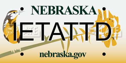 IETATTD Nebraska License Plate