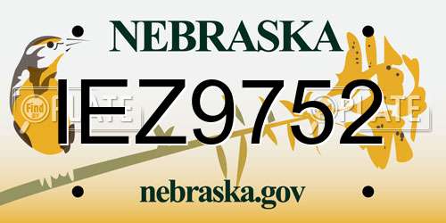 IEZ9752 Nebraska License Plate