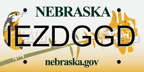 IEZDGGD Nebraska License Plate