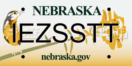 IEZSSTT Nebraska License Plate