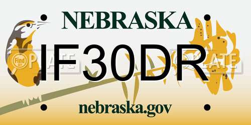 IF30DR Nebraska License Plate