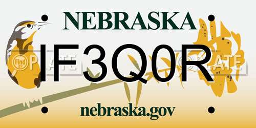 IF3Q0R Nebraska License Plate