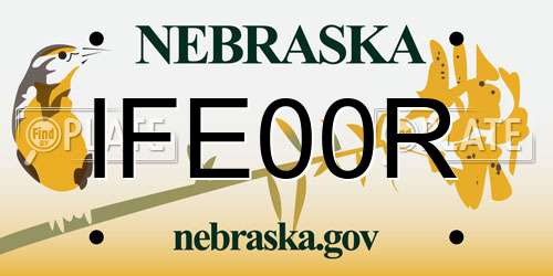 IFE00R Nebraska License Plate