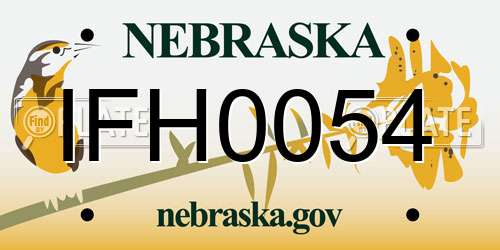 IFH0054 Nebraska License Plate
