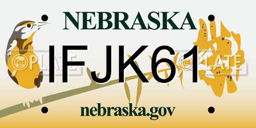 IFJK61 Nebraska License Plate