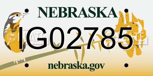 IG02785 Nebraska License Plate