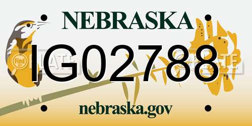 IG02788 Nebraska License Plate