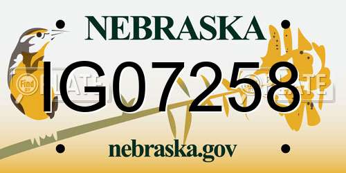 IG07258 Nebraska License Plate