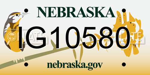 IG10580 Nebraska License Plate