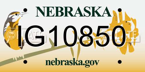 IG10850 Nebraska License Plate