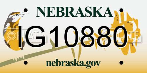 IG10880 Nebraska License Plate