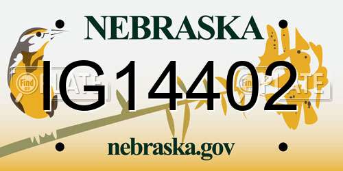 IG14402 Nebraska License Plate