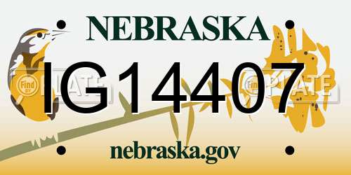 IG14407 Nebraska License Plate