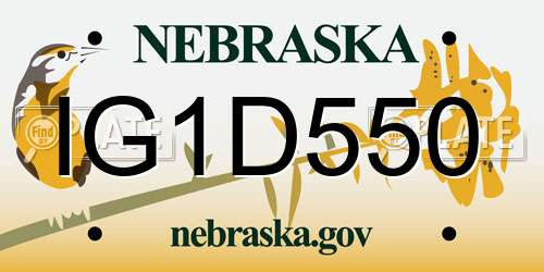 IG1D550 Nebraska License Plate