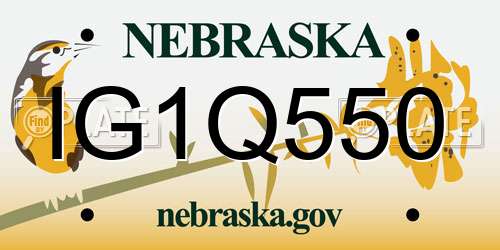 IG1Q550 Nebraska License Plate