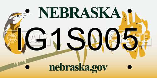 IG1S005 Nebraska License Plate