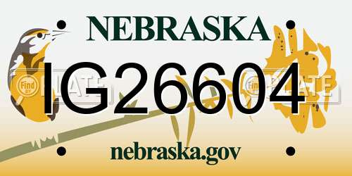 IG26604 Nebraska License Plate