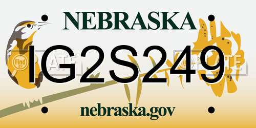 IG2S249 Nebraska License Plate