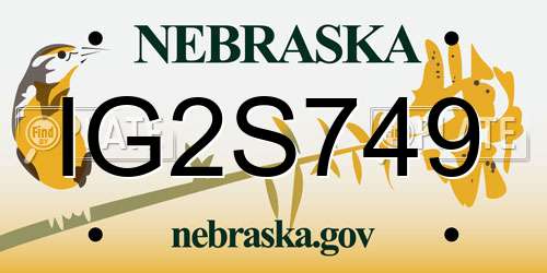IG2S749 Nebraska License Plate