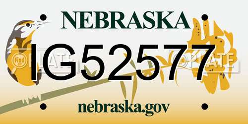 IG52577 Nebraska License Plate