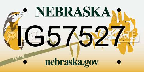 IG57527 Nebraska License Plate